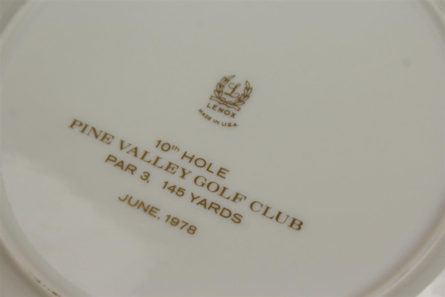 Pine Valley Golf Club John Arthur Brown Trophy Lenox Plate - Featuring 10th Hole