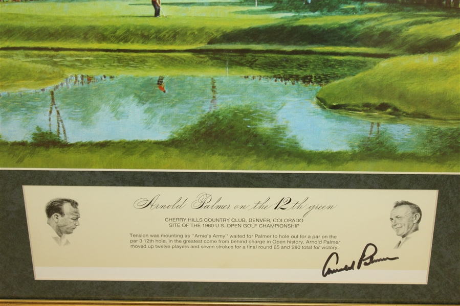 Arnold Palmer Signed 1960 US Open at Cherry Hills CC Print - Framed JSA ALOA