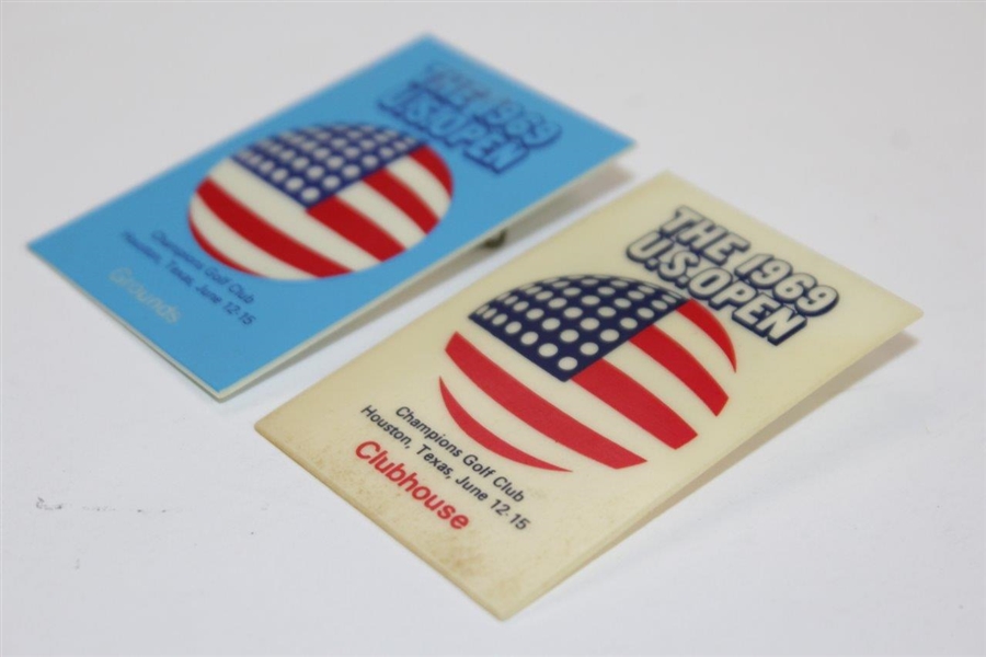 Two 1969 US Open at Champions Golf Club Ground & Clubhouse Badges