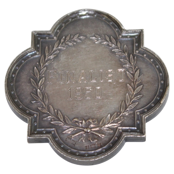 1950 British Amateur Championship Sterling Silver Runner-Up Medal Awarded to Dick Chapman with Letter