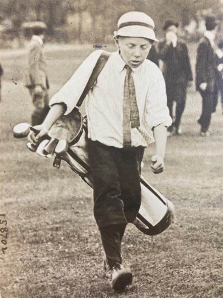 Original Francis Ouimet & Eddie Lowery at 1913 US Open Underwood Photo - Historical Significance