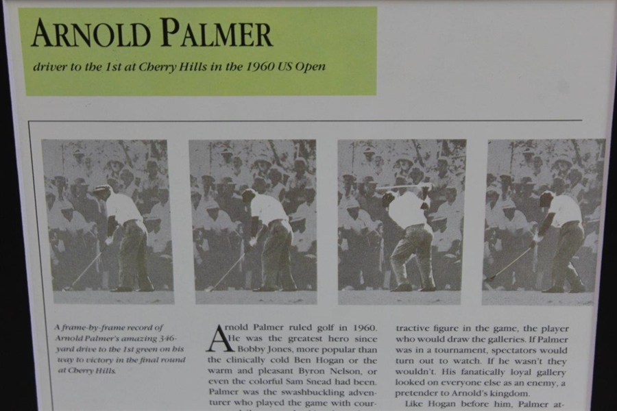Arnold Palmer Signed 'Cherry Hills 1960 US Open' Matted Page with Extra Panel JSA ALOA
