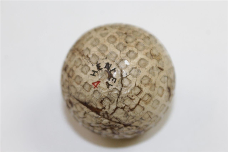 Henley Mesh Pattern Golf Ball in Box - Strike Marks on Ball, Loose Bracket on Box