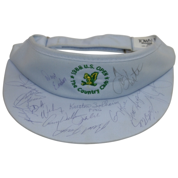 Multi-Signed 1988 US Open ay The Country Club Visor Including Kite, Solheim, Crenshaw, & others JSA ALOA