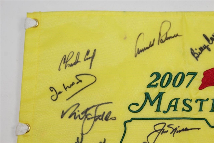Big Three Plus other Masters Champs Signed 2007 Masters Flag - Nicklaus & Ford Center JSA ALOA
