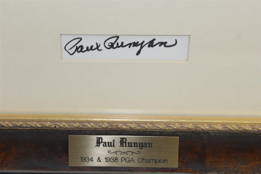Two-Time PGA Champion Paul Runyan Signed Cut with 8x10 Photo - Framed JSA ALOA