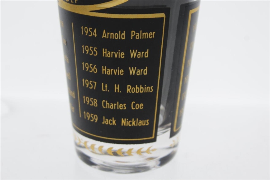 1959 US Amateur & US Open Champions Foil Drinking Glass - Good Condition