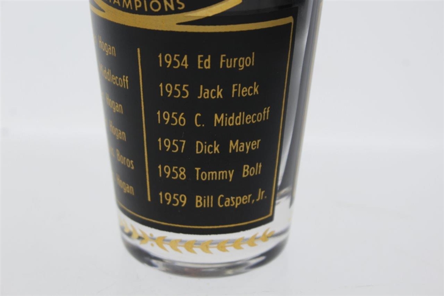 1959 US Amateur & US Open Champions Foil Drinking Glass - Good Condition