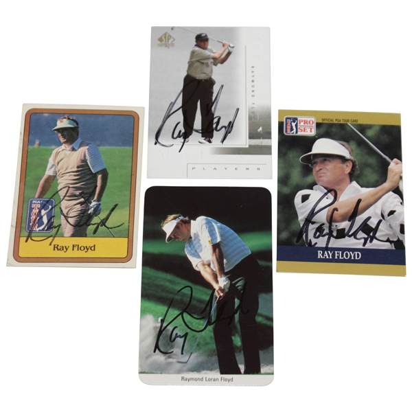 Four Ray Floyd Signed Golf Cards - PGA Tour, Pro-Set, Upper Deck, & Fax-Pax JSA ALOA