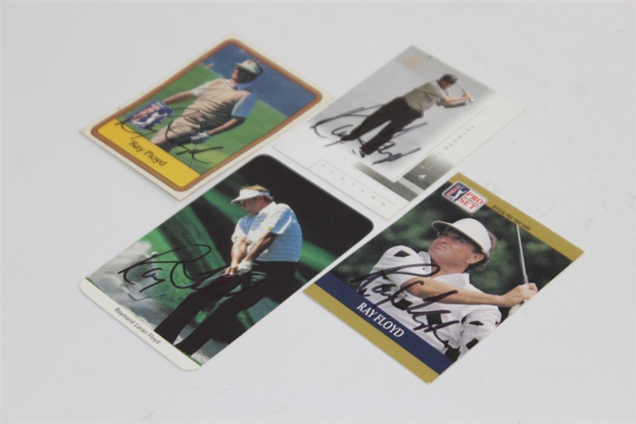 Four Ray Floyd Signed Golf Cards - PGA Tour, Pro-Set, Upper Deck, & Fax-Pax JSA ALOA