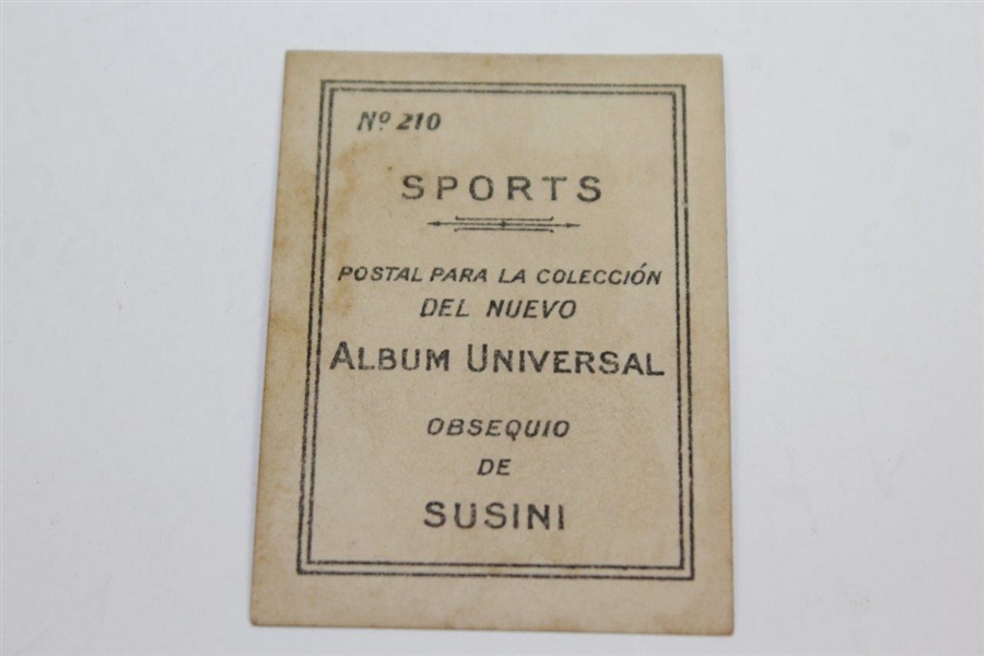 1927 Clay & Bock Cuban Sports No. 210 Post-Swing Golfer Cigarette Card - Susini Tobacco