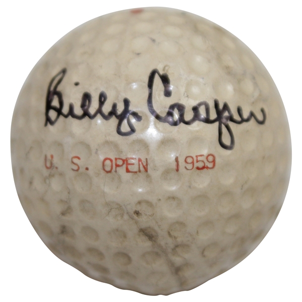 Billy Casper Signed Classic US Open 1959 Winged Foot Logo Golf Ball JSA ALOA