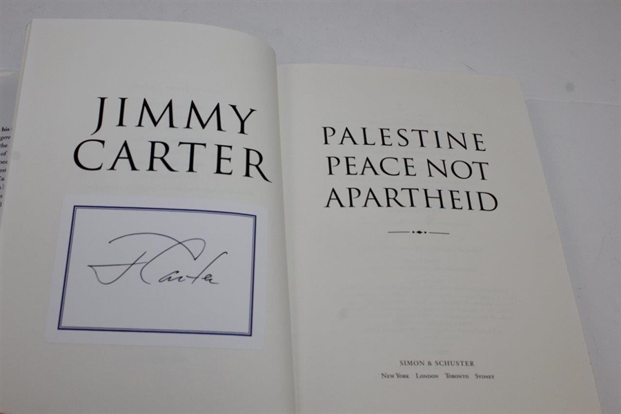Jimmy Carter Signed 'Palestine Peace Not Apartheid' Book JSA ALOA