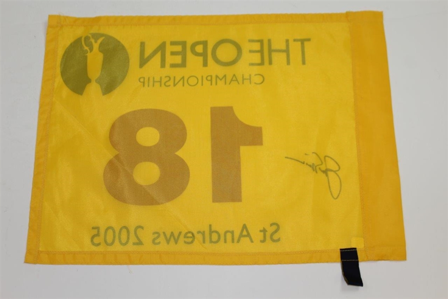 Jack Nicklaus Signed 2005 The OPEN Championship at St. Andrews Screen Flag JSA ALOA