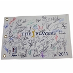 Field Signed 2011 The Players Championship Embroidered White Flag - Over 60 Signatures! JSA ALOA