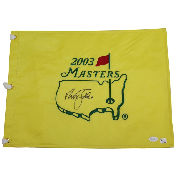 Nick Faldo Signed 2003 Masters Embroidered Flag JSA #P94939