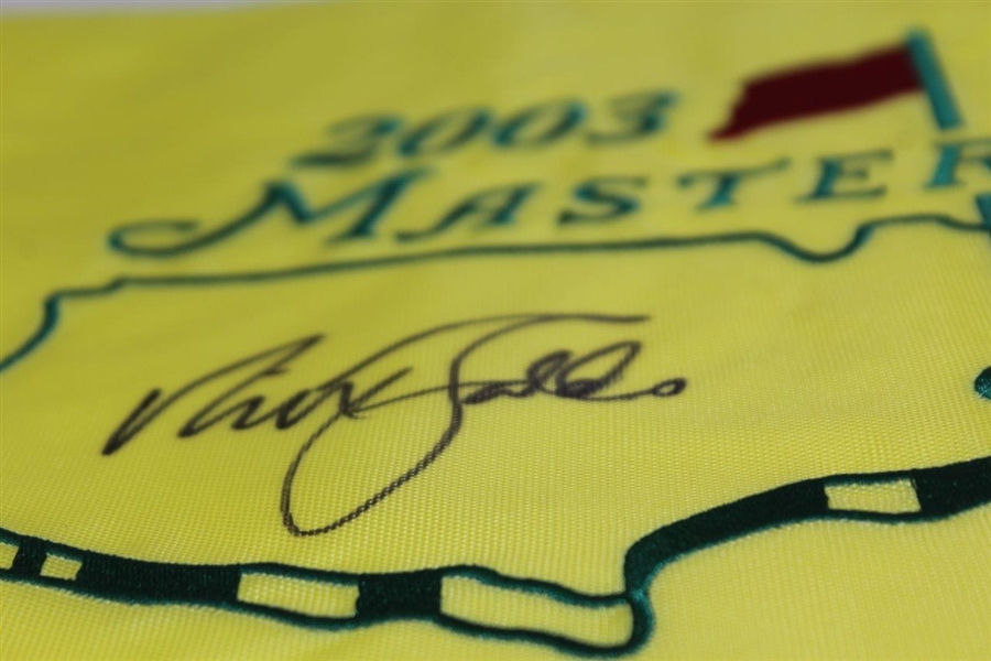 Nick Faldo Signed 2003 Masters Embroidered Flag JSA #P94939