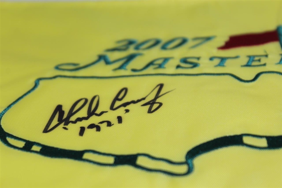 Charles Coody Signed 2007 Masters Embroidered Flag with '1971' JSA ALOA