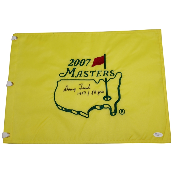 Doug Ford Signed 2007 Masters Embroidered Flag with '1957' & '50yrs' JSA #P94946