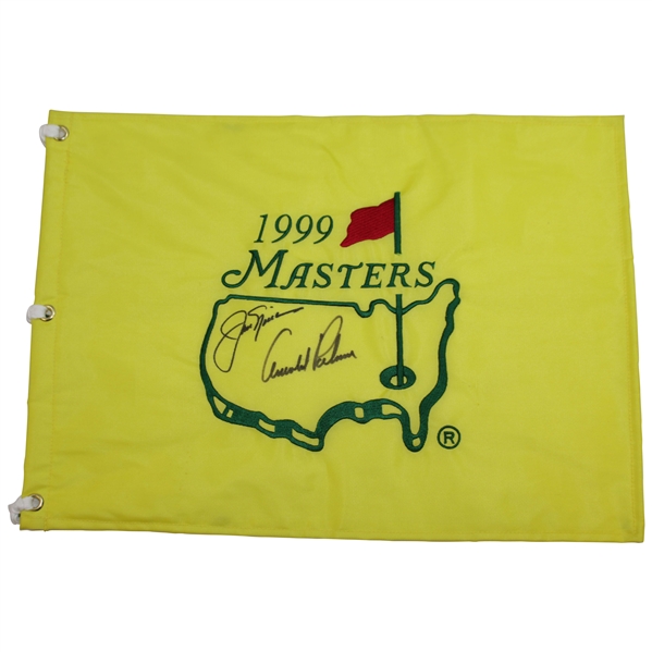 Arnold Palmer & Jack Nicklaus Signed 1999 Masters Embroidered Flag JSA ALOA