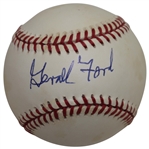 President Gerald Ford Signed Rawlings American League Baseball JSA ALOA