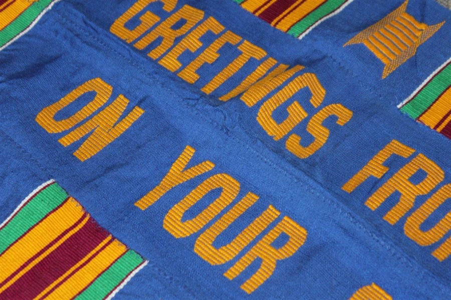 'Greetings From Ghana P.G.A. to America P.G.A. On Your 80th Anniversary Gifted Cloth Banner - 1996