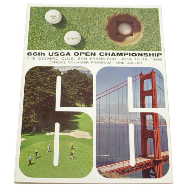 1966 US Open Championship at The Olympic Club Official Program - Billy Casper Winner
