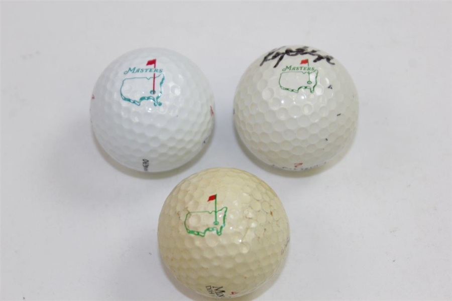 Ray Floyd, Craig Stadler, & Larry Mize Signed Masters Logo Golf Balls JSA ALOA