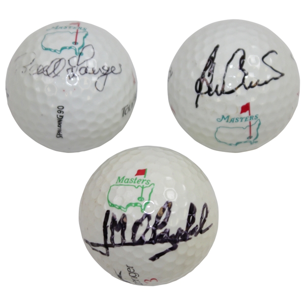 Multiple Masters Winners Olazabal, Langer, & Crenshaw Signed Masters Logo Golf Balls JSA ALOA