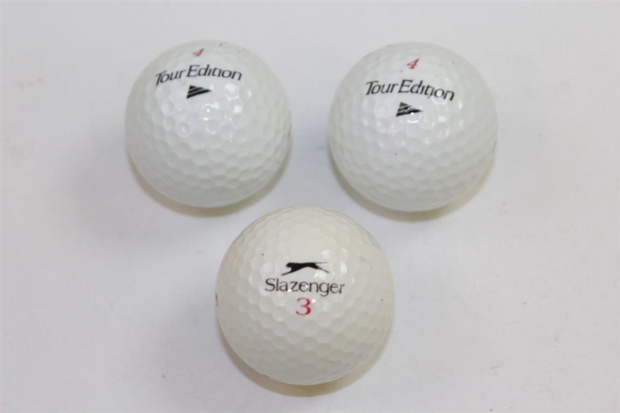 Multiple Masters Winners Olazabal, Langer, & Crenshaw Signed Masters Logo Golf Balls JSA ALOA