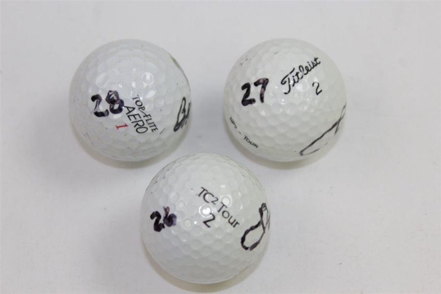 PGA Champs Burke, Nichols, & January Signed Site of Win Logo Golf Balls JSA ALOA
