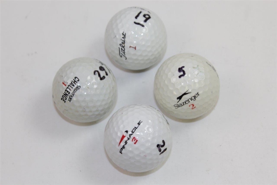 PGA Champs Harper, Elkington, Hebert, & Beem Signed Site of Win Logo Golf Balls JSA ALOA
