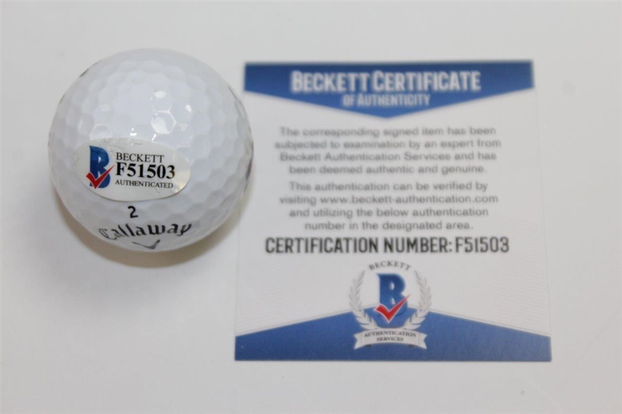 Nick Faldo Signed World Golf Hall of Fame Logo Golf Ball BECKETT #F51503