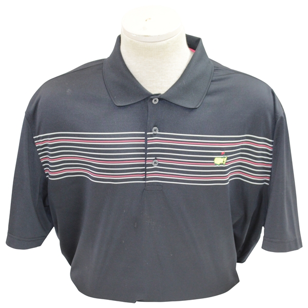 Masters Black Tech Shirt with White & Red Stripes - XL - Used