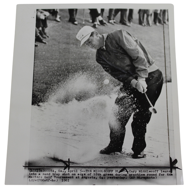 Cary Middlecoff 1961 Wire Photo from Masters Tournament 4/6/61