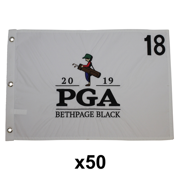 Fifty 2019 PGA Championship at Bethpage Black White Embroidered Flags (50)