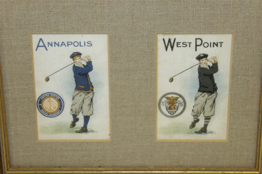 Vintage West Point, Brown, Wisconsin, & Annapolis Silks in Framed Presentation