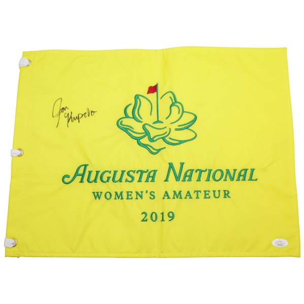 Jen Kupcho Signed 2019 Augusta National Women's Amateur Embroidered Flag JSA #HH12152