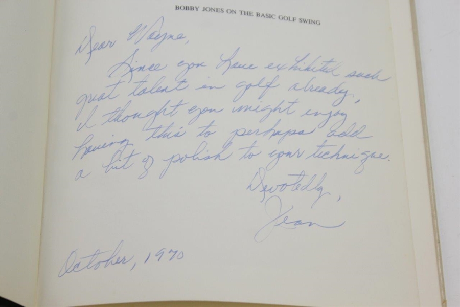 Jean Marshall (Bobby Jones Pers. Secretary) Signed 1969 'Bobby Jones on the Basic Golf Swing' JSA ALOA