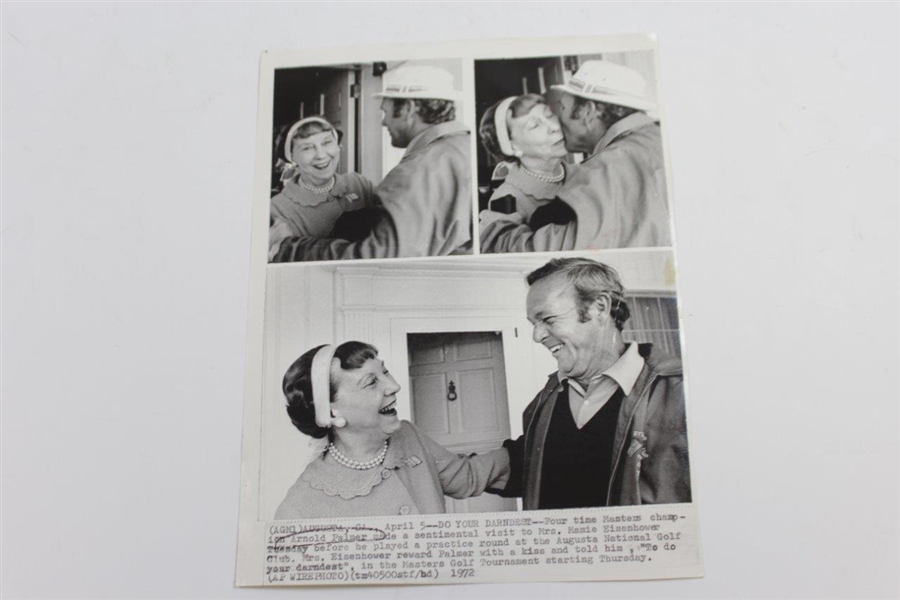 Two President Eisenhower Wire Photos with One Mamie with Arnie at Augusta Wire Photo