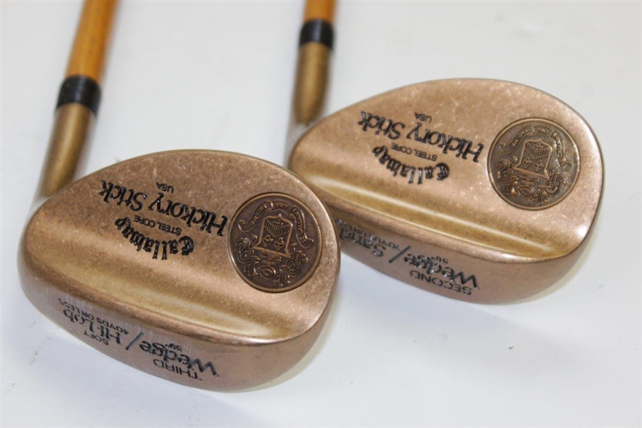 Callaway Steel Core Hickory Stick Third Wedge (Hi-Lob) & Second Wedge (Sand) with Shaft Stamps