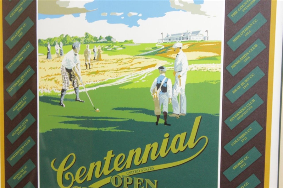 1995 Ltd Ed Centennial US Open at Shinnecock Hills Golf Club Ken Reed Poster #410/850 - Framed