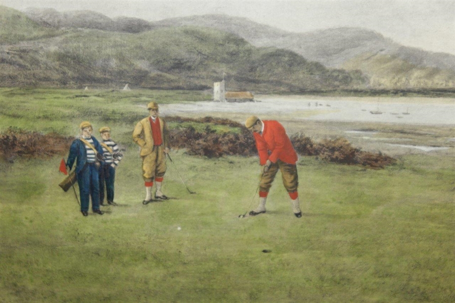 1894 Print The Putting Green by Douglas Adams from his Original 1893 Painting - Framed