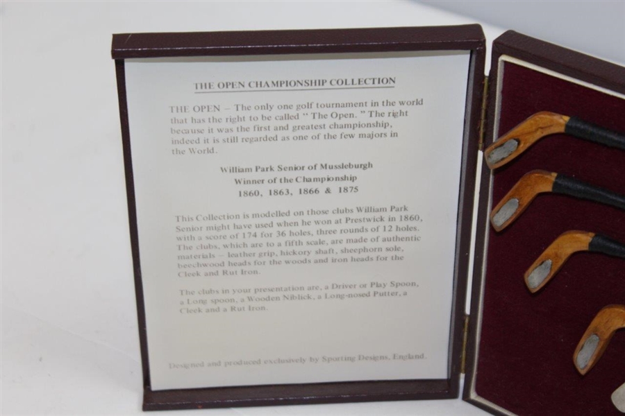 The OPEN Championship Collection Willie Park, Sr. 4x OPEN Winner Commemorative Modelled Clubs