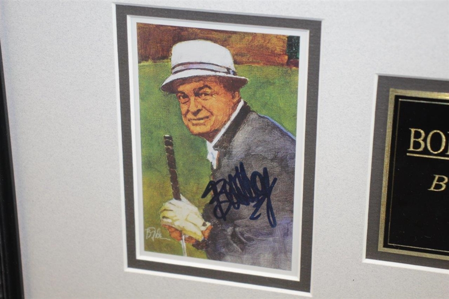 Jack Nicklaus & Bob Hope Signed Golf Cards with 1968 Byron Nelson Classic Photo Display - Framed BOTH JSA