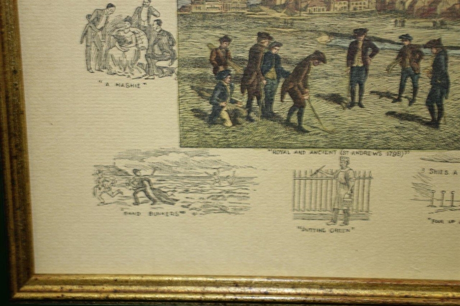 Royal & Ancient St Andrews Print of 1894 Engraving by Lawrence Josset from Original by Frank Paton - Framed