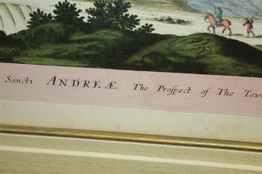 Circa 1690 Antique Etching Prospect of the Town of St Andrews - Framed