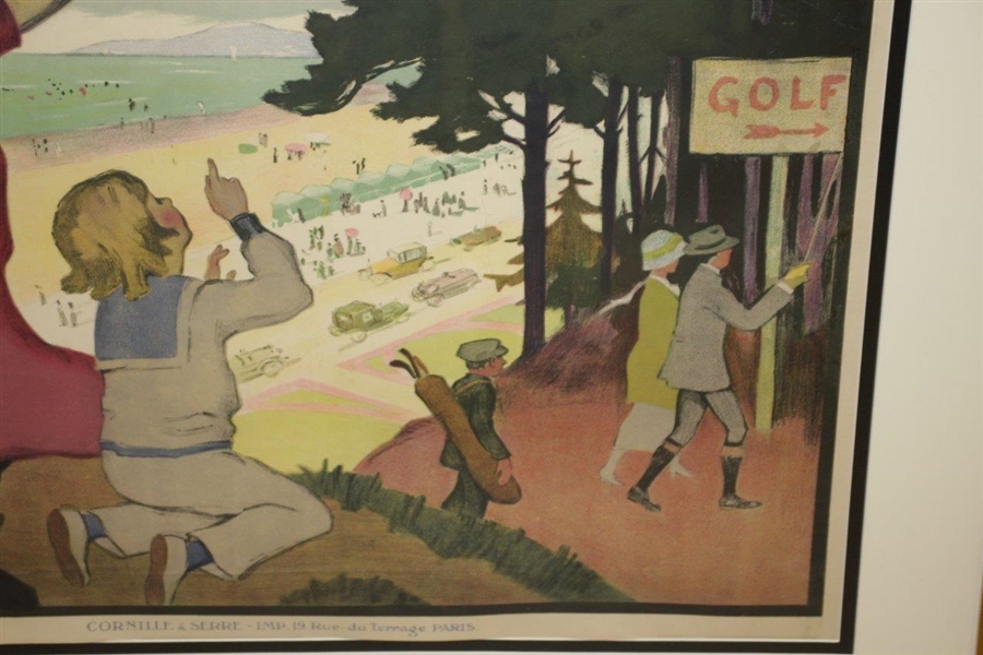 Circa 1920 Le Touquet Paris–Plage Rail Poster by Jules-Alexandre Grun - Printed by Cornille & Serre - Framed