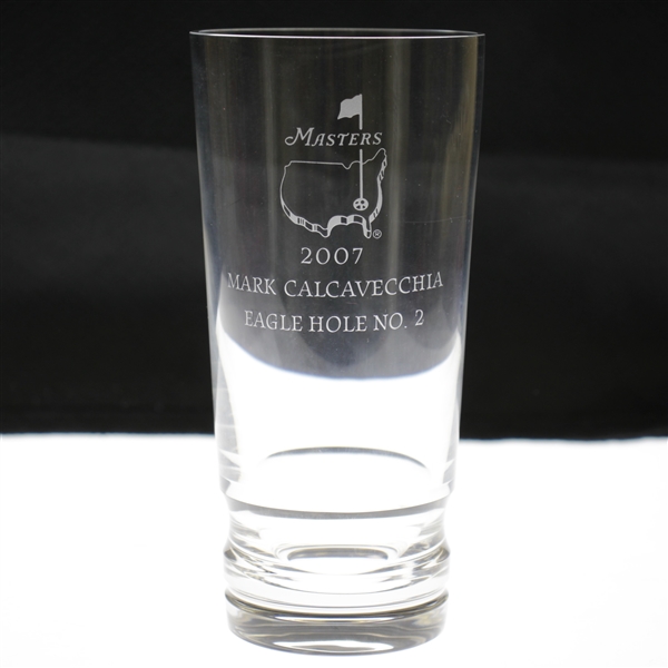 2007 Masters Eagle Hole #2 Crystal Highball Glass Awarded to Mark Calcavecchia
