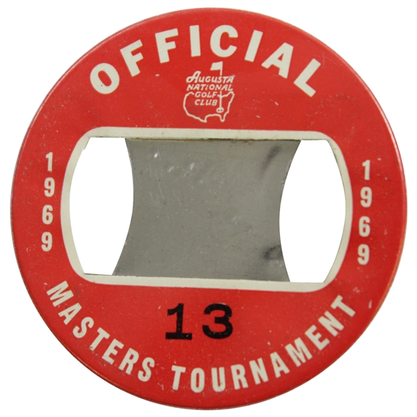 1969 Masters Tournament Official Badge #13